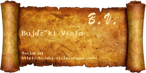 Bujáki Viola névjegykártya